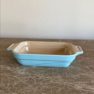 Le Creuset blue individual small stoneware baking dish